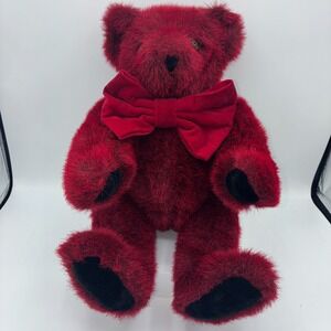 The Vermont Teddy Bear Co. Valentine/Love Red Plush Jointed Teddy Bear 15"